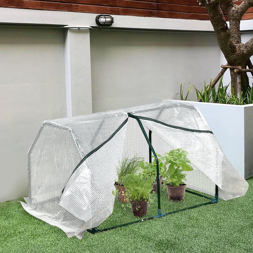 Features:- Compact and portable design is perfect for placing in small  spots and moving around whenever. Powder-coated steel frame with plastic  conn Garden Chic